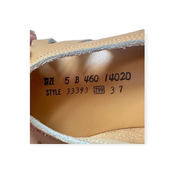 1970s Tan Leather Wedge Sandals by Sears The Shoe Place – Size 5B – Made‎ in USA - Picture 6 of 10